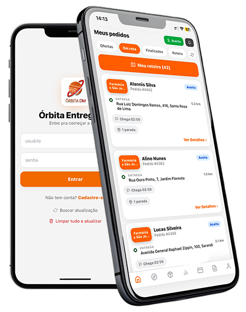 App Órbita DM com rastreamento de entregas